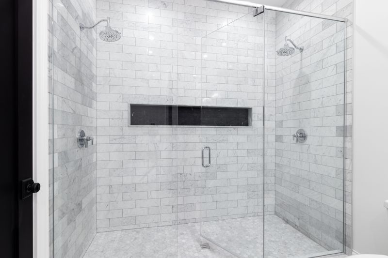Walk-in Shower with Natural Stone Tiles
